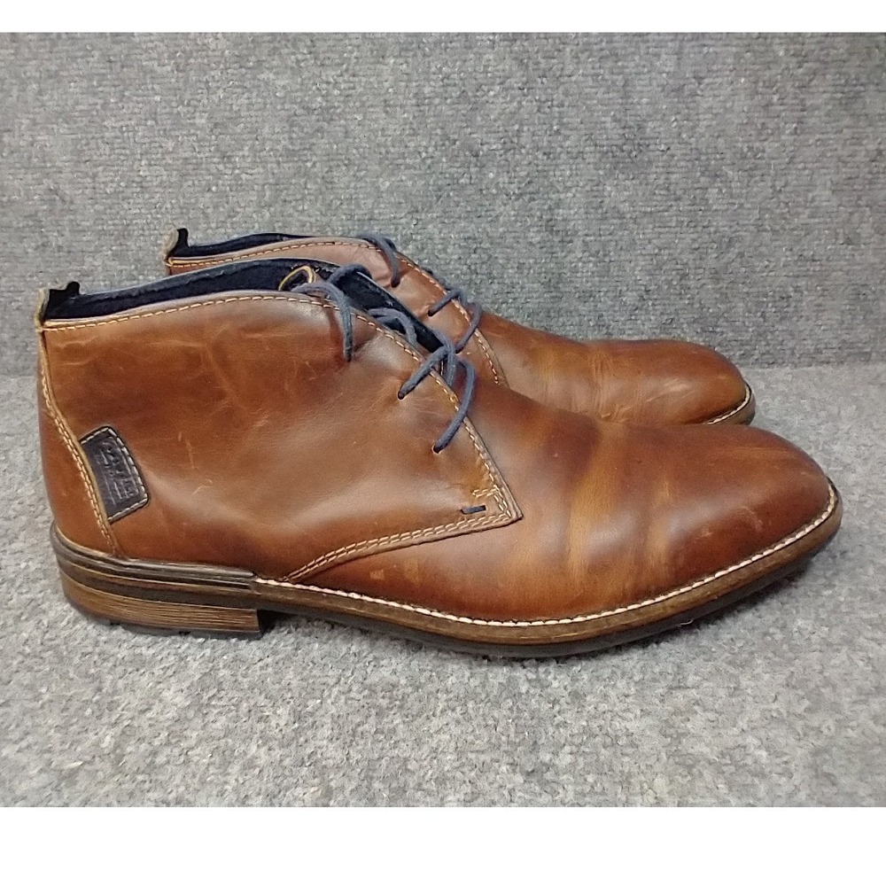 Rieker Chukka Boots Men 11.5 45 Brown Leather Lace Up Antistress F1310-24